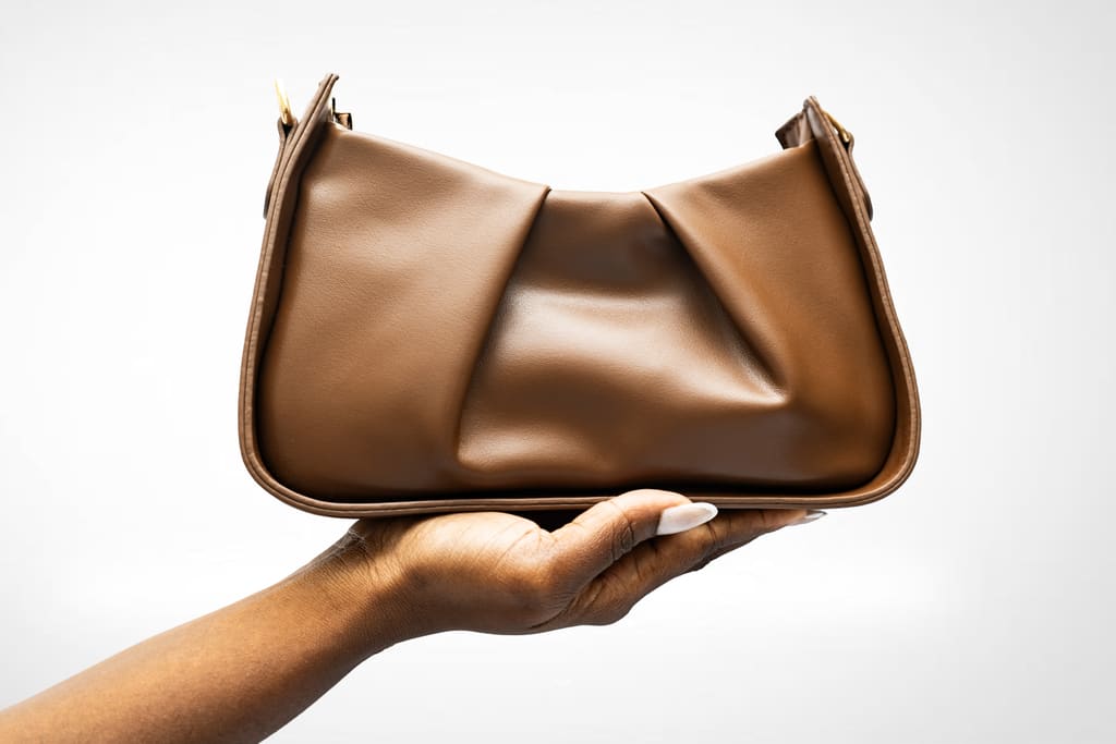 Sac froncé à anse tressée : Chocolat