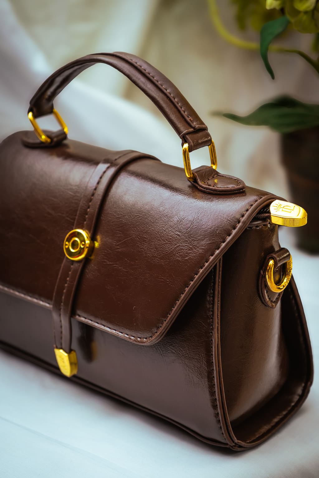 Mini-cartable cuir foncé : Marron foncé
