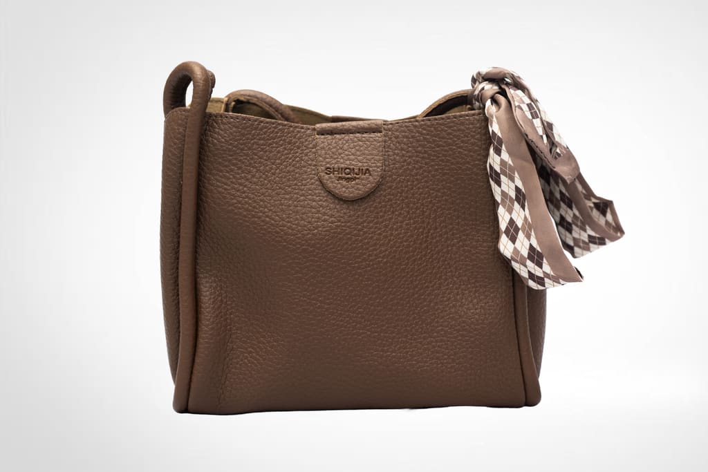 Sac cabas au foulard : Marron