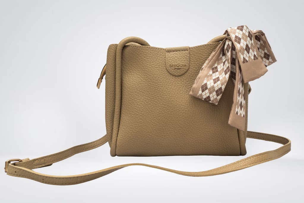Sac cabas au foulard : Taupe