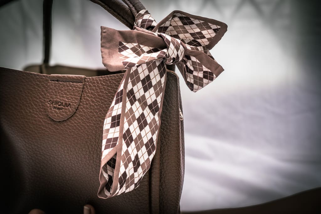 Sac cabas au foulard : Marron